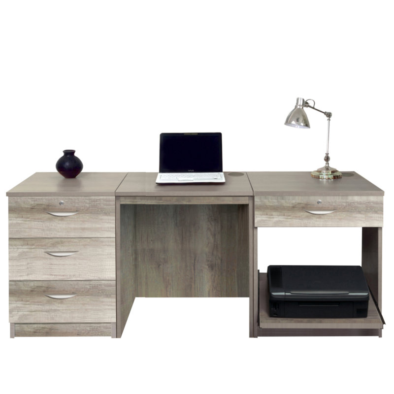 Walshaw Solid Wood Base Writing Desk, Grey Nebraska