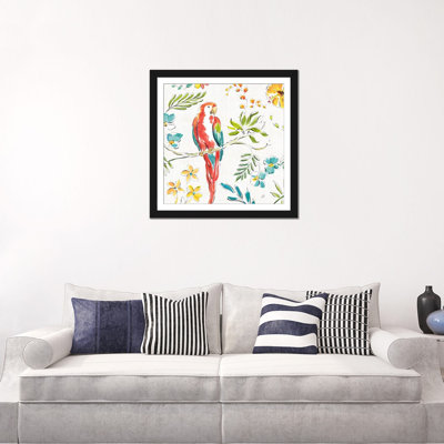 « tropical oasis, white iii », reproduction sur toile