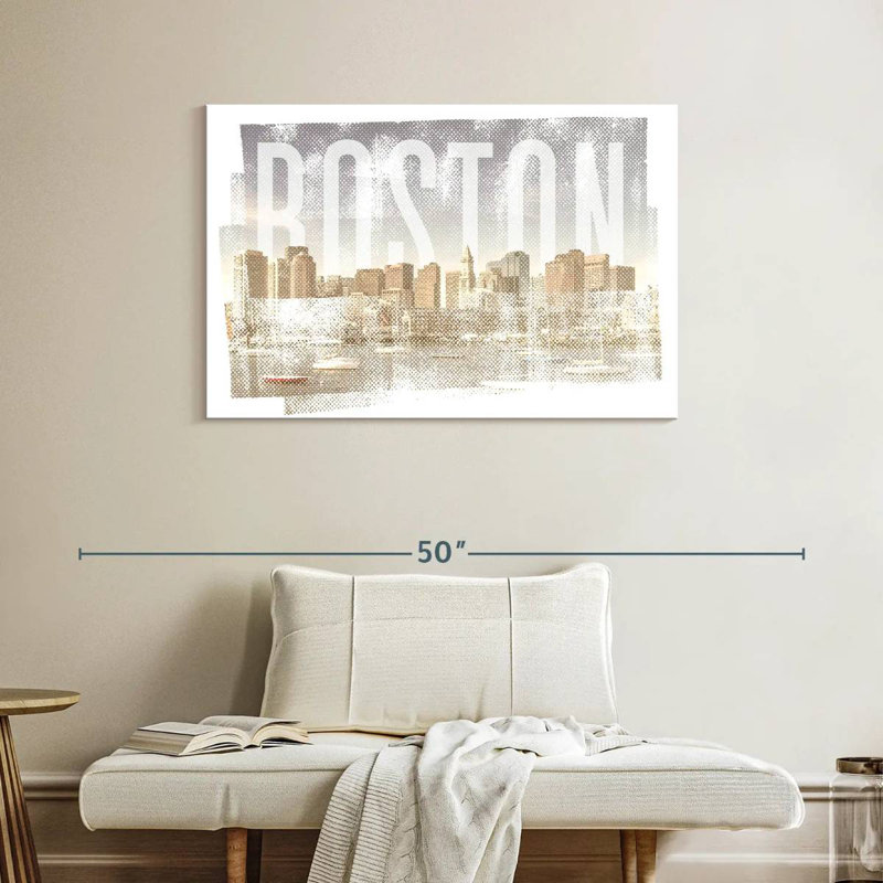 Lilie Boston Skyline rétro, H 26 po x l 39 po