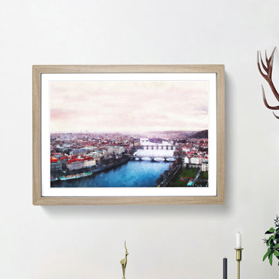 Prague Czech Republic Skyline - Framed Print