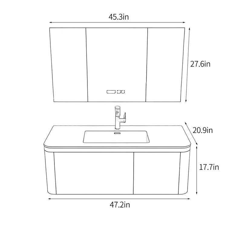 Armoire de salle de bain minimaliste de style nordique