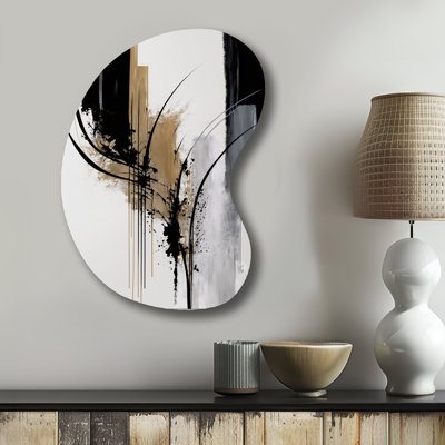 Cloree - Asymmetrical Abstract Metal Wall Decor, Unique Shape Metal Wall Sculpture Print