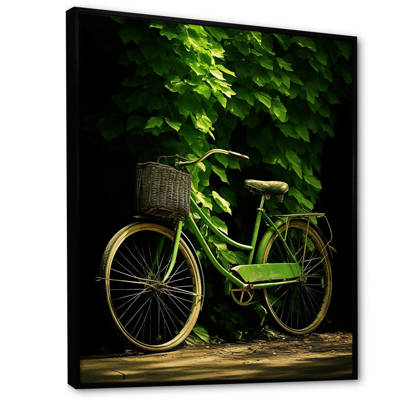 Emerald Escape, impression sur toile, Cadre flottant noir, 44" H x 34" W x 1.5" D