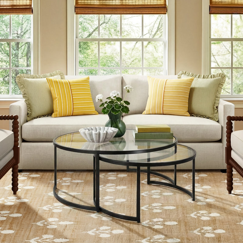 Corrine Glass Top Nesting Coffee Table