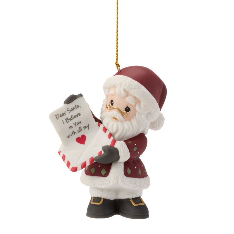 Ornement de Noël «Precious Moments Santa» avec lettre de 3,62 po
