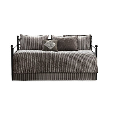 Dark Grey Twin Daybed Cover , 6 Reversible, Cotton Padding, With Cover, , Shams, Decorative Pillow