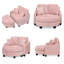 Canapé à deux places en chenille avec accoudoirs irréguliers, repose-pieds assorti avec rangement, comprend 2 coussins décoratifs pour le salon et la chambre à coucher-1813900017