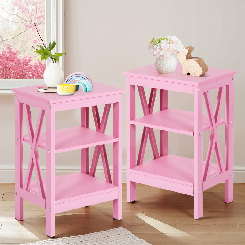 Victoria 15.7'' W Nightstand, Set of 2, Pink
