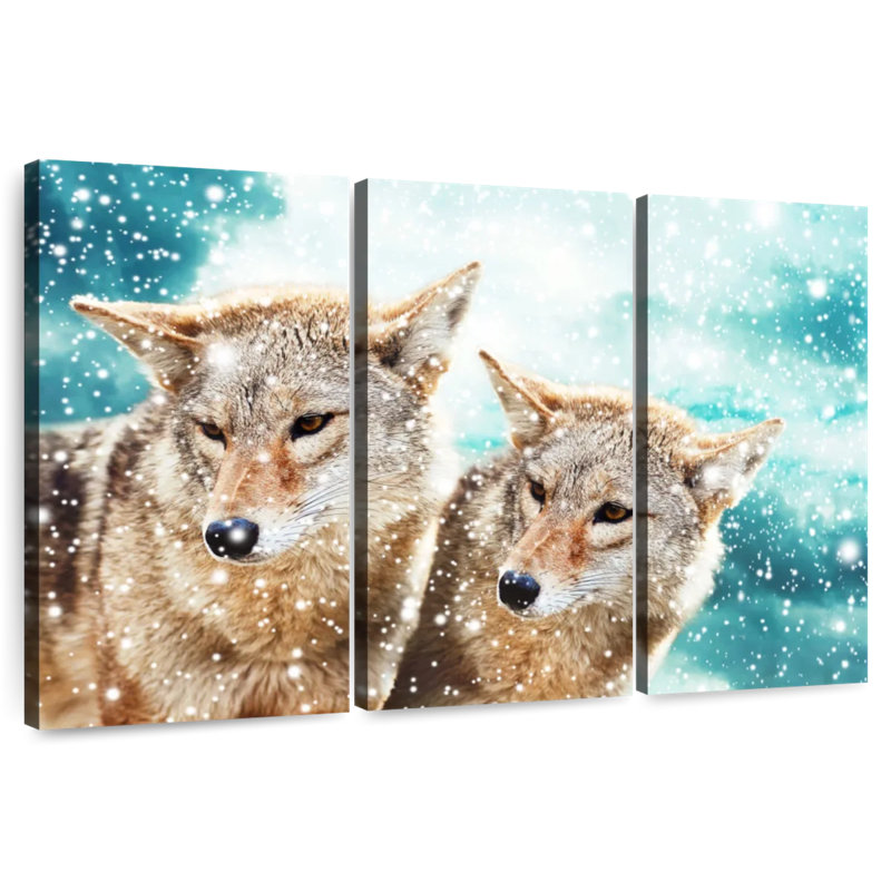 Brampt Coyote Pair, 24" H x 38" W