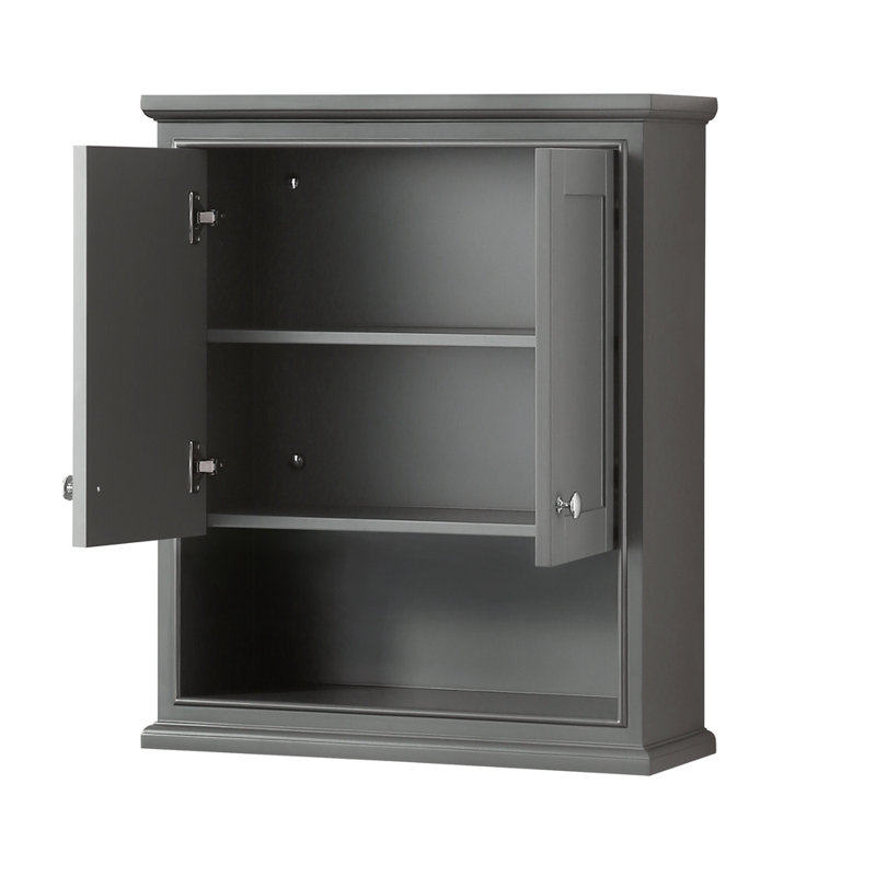 Deborah Bathroom Storage, Dark Gray/Chrome
