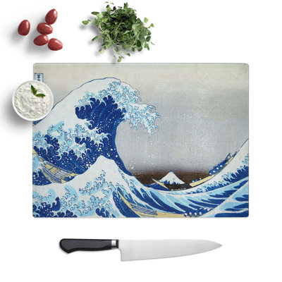 Tempered Glass Under the Wave off Kanagawa by Katsushika Hokusai Chopping Board
