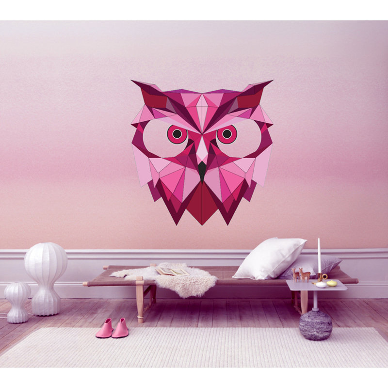 Adhésif décoratif polygonale hibou, H 46 po x l 46 po