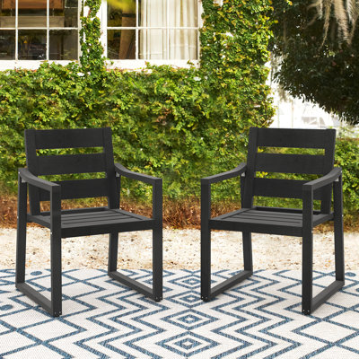 Set Of 2 Outdoor Furniture Dining Room Patio Chair With HDPS Material
