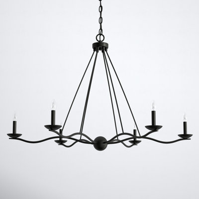 6 - Light Metal Dimmable Chandelier