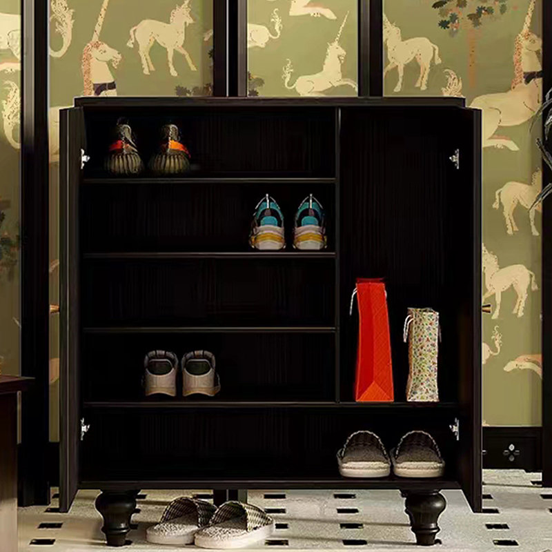 17 Pair Shoe Storage Cabinet, Black