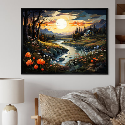 «Peach Lakehouse Journey Begins III», reproduction sur toile
