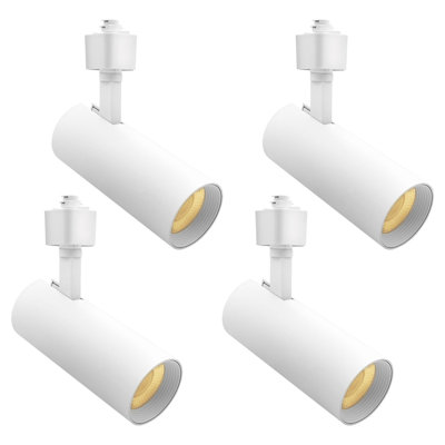 Luxrite 2.5 Inch LED Track Light, 5CCT, CRI90, 20W, 1500LM, Adjustable 358° + 90° Tilt, H Type Track Light Head, Dimmable, ETL, Round White 4 Pack