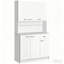 Armoire de cuisine 71 po, armoire de rangement haute avec support pour micro-ondes, huche de cuisine moderne avec comptoir, 6 portes, tiroir de rangement, 3 tablettes réglables Kitchen Pantry-390909427