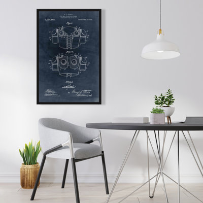 Football Protective Apparel Blueprint In Blue Print On Canvas