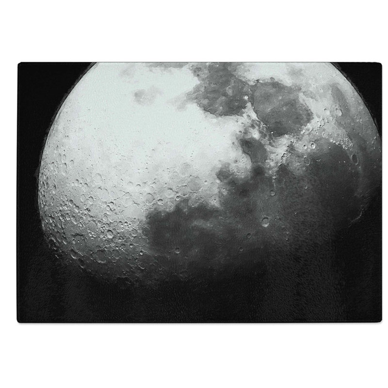 Glass Moon Craters Chopping Board, 39 cm W x 28.5 cm L