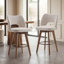 Tabouret de bar pivotant de 26 po avec support à oreilles et structure en bois massif pour îlot de cuisine (ensemble de 2, beige)-723230240