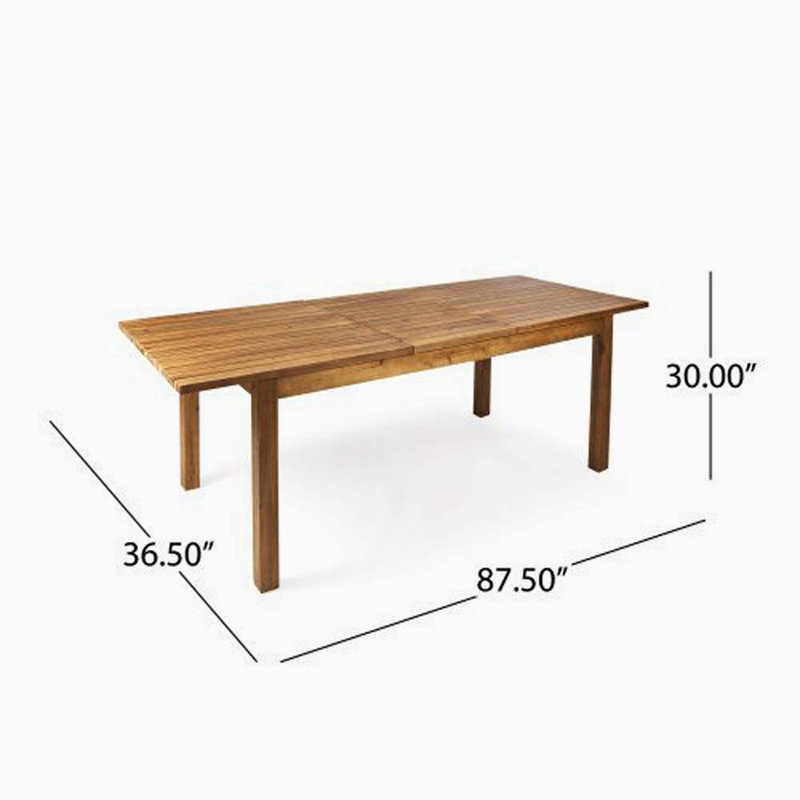 7-Piece Acacia Wood Outdoor Dining Set, Modern 6 Chairs & 1 Large Table For Lawn, Backyard, Garden Deck & Poolside, Grey