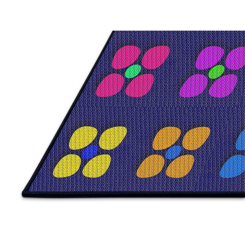 Tapis mauve/bleu à tisser électrique, Rectangle 2 pi x 3 pi
