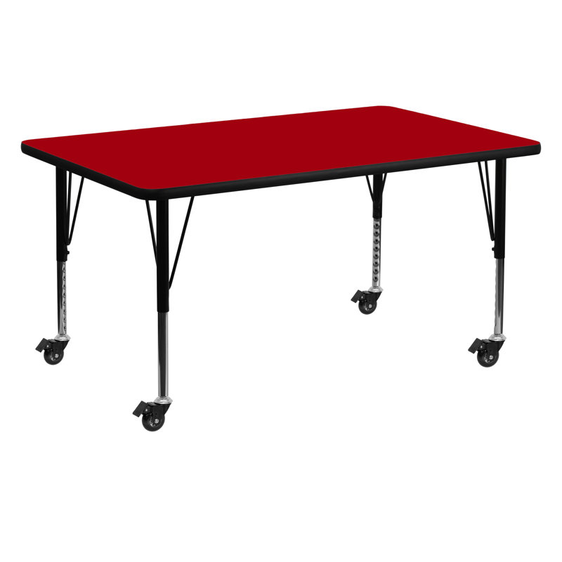 Table d'activité rectangulaire en stratifié Goddard Mobile l 24 po x L 48 po, L 30 po x P 60 po x H 17,37 po à 25,37 po