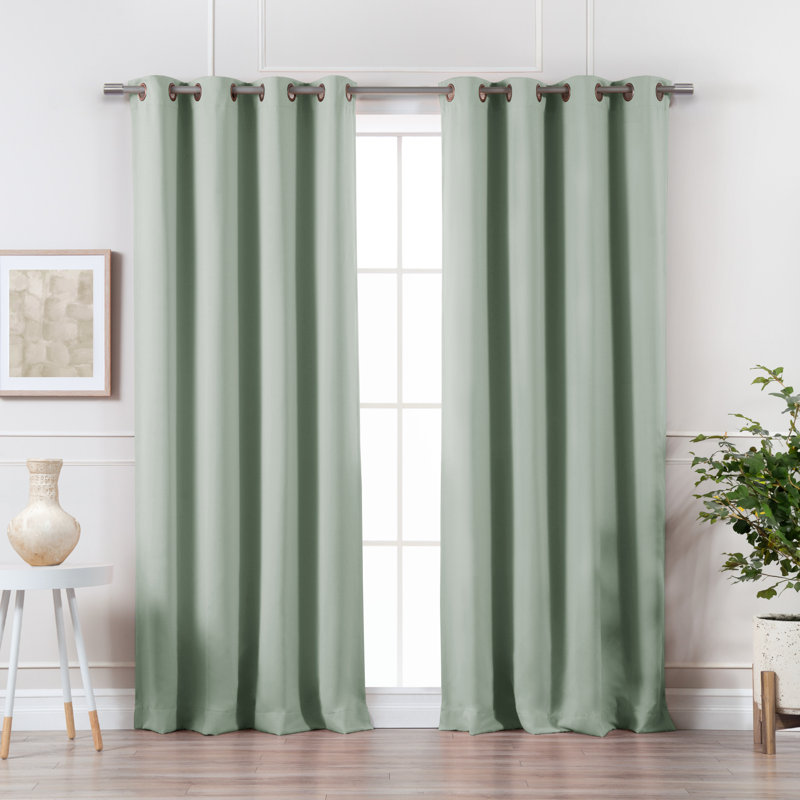 Paire de rideaux isolants avec œillets Adina Sevan, L 52 po x L 108 po, Vert mer