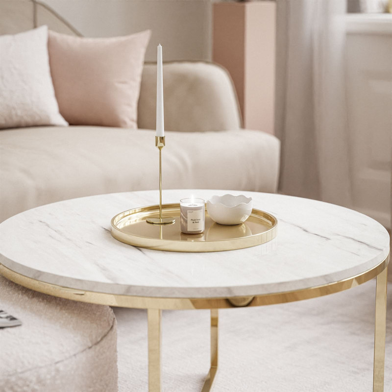 Kaulton Coffee Table, Marble colours, Gold chrome/Marble Levanto/Beige