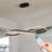 Modern LED Pendant Light Dimmable Infinity Design Hanging Ceiling Fixture Black