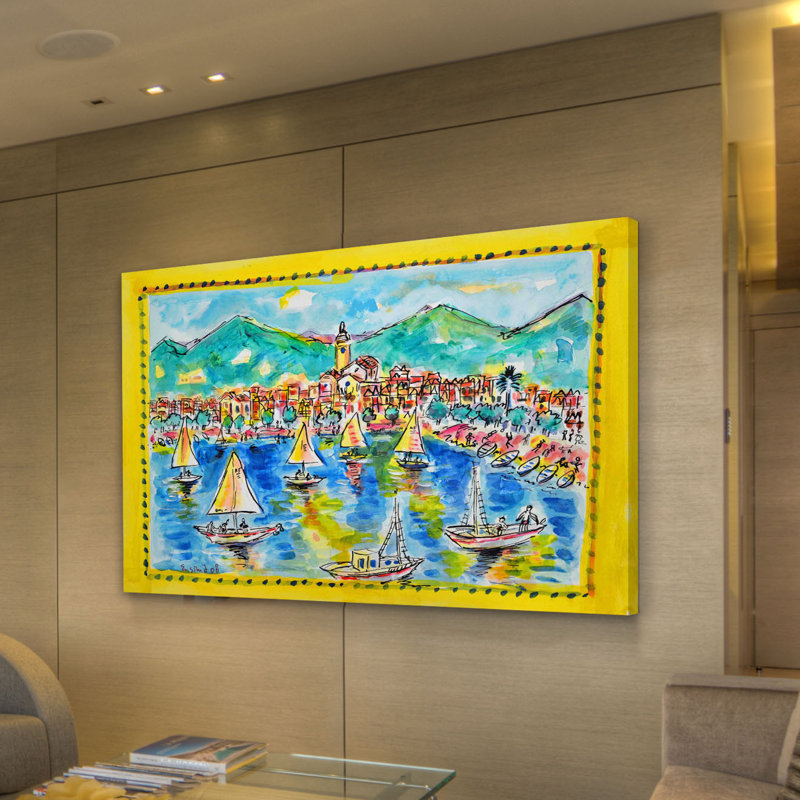 « cadaques espagne » par wayne ensrud, reproduction d’art sur toile tendue, 20 po x 30 p