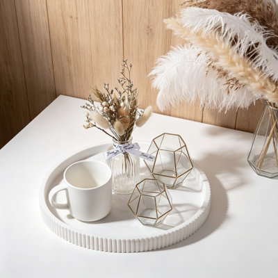 Silicone Bathroom Tray Round Kitchen Counter Organizer Decorative Vanity Accessories Coffee Table Decor For Perfume, Candle, Soap Dish