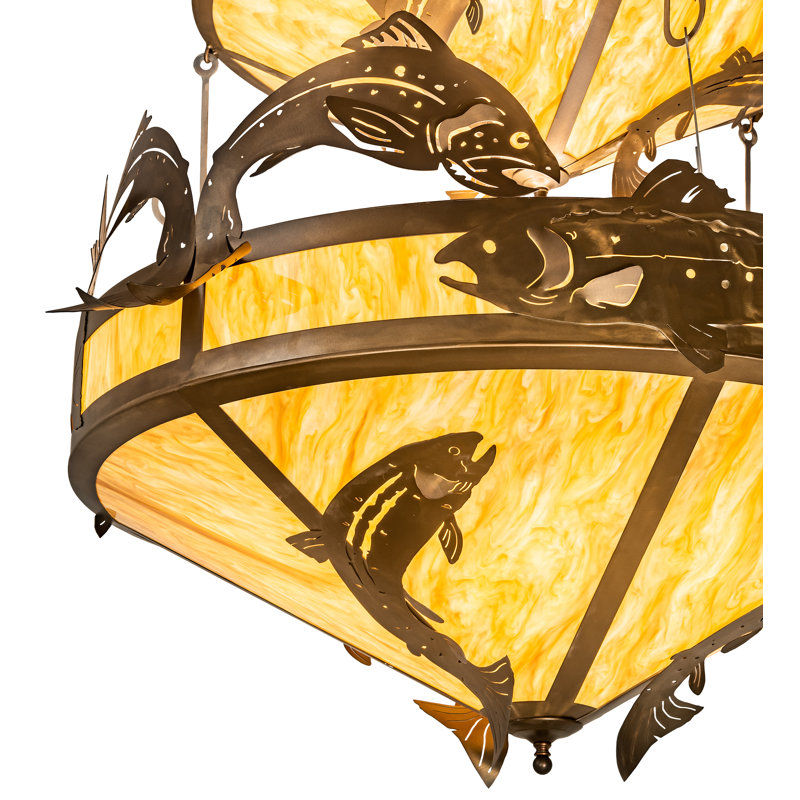Catch of the Day Trout 18 - Light Glass Chandelier
