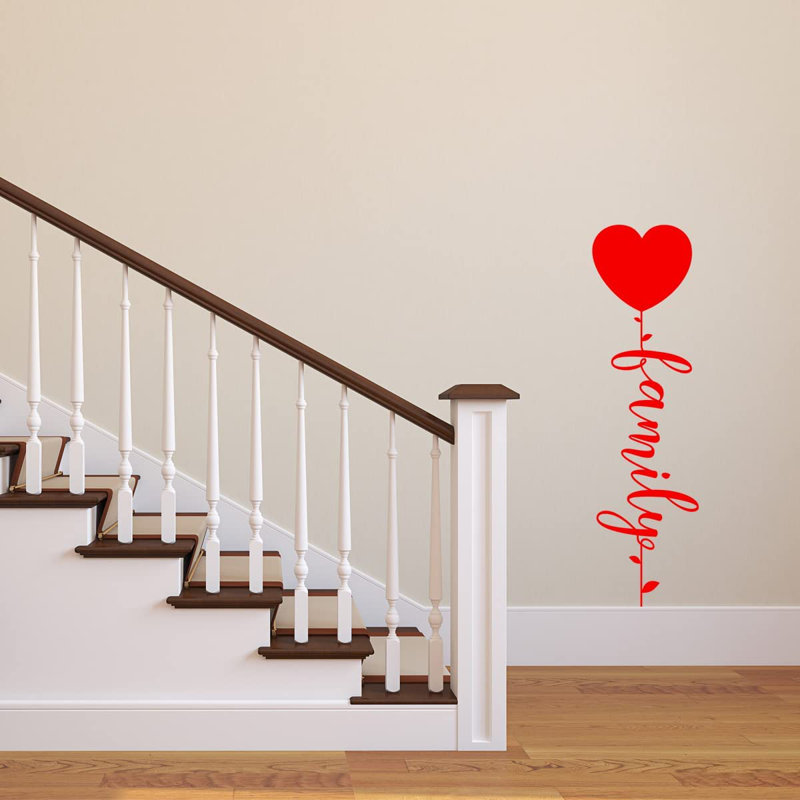 Text & Numbers Non-Wall Damaging Wall Decal, 14" H x 4" W, Red