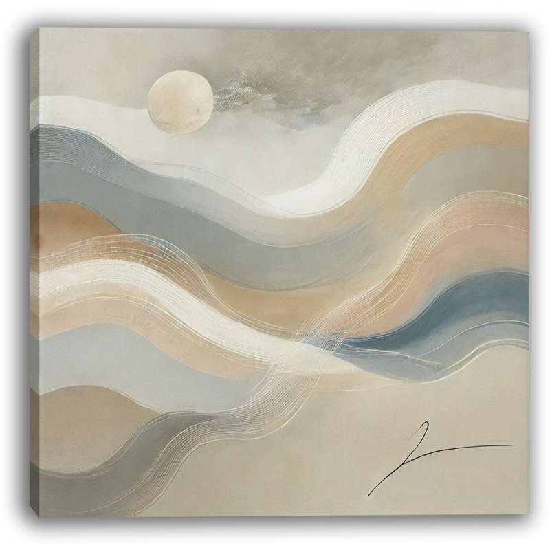 «Tranquil Horizons: Abstract Wavy», reproduction d'art sur toile, H 12 po x l 12 po x P 1 po