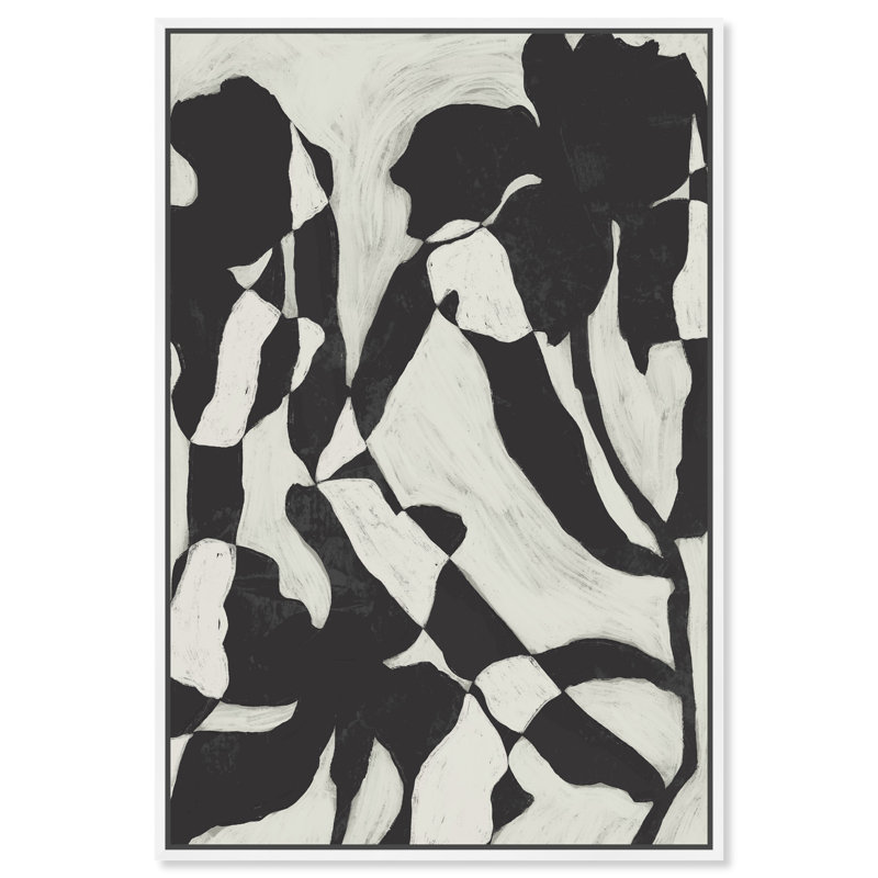 Floral Contrast Print by Oliver Gal, 31"H x 21"W, White Floater Frame