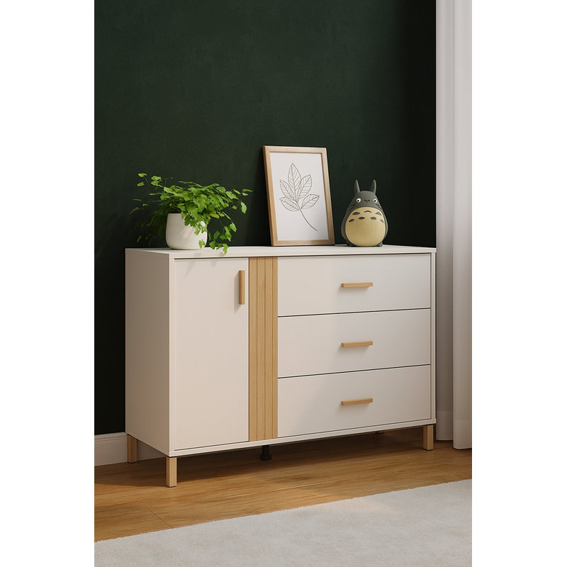 Carolanne 125cm W 3 - Drawer Chest of Drawers