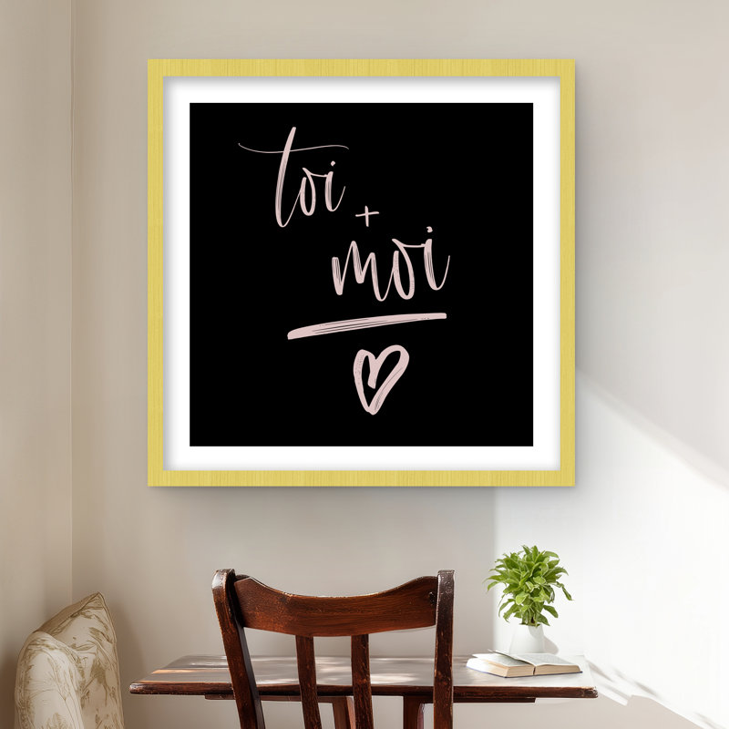 «You + me», reproduction encadrée avec passe-partout noir | Décoration intérieure