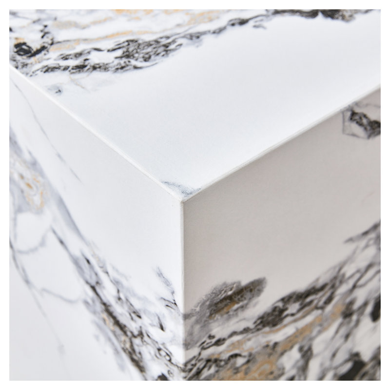 Table de bout cubique Modern, Blanc/Noir
