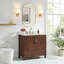 Meuble-lavabo simple 36 po avec plateau en pierre reconstituée Keiera-303930889