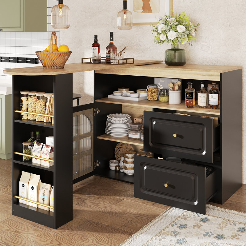 39cm Home Bar, Black