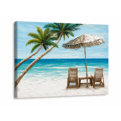 Sur la plage - peinture sur toile tendue