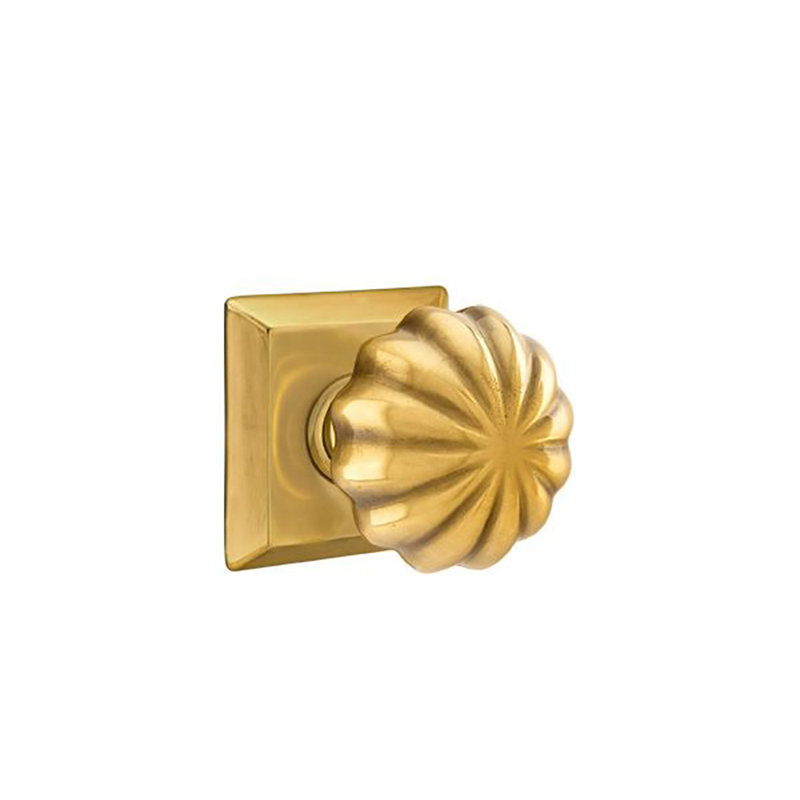 Passage Melon Knob with Quincy Rose, French Antique Brass