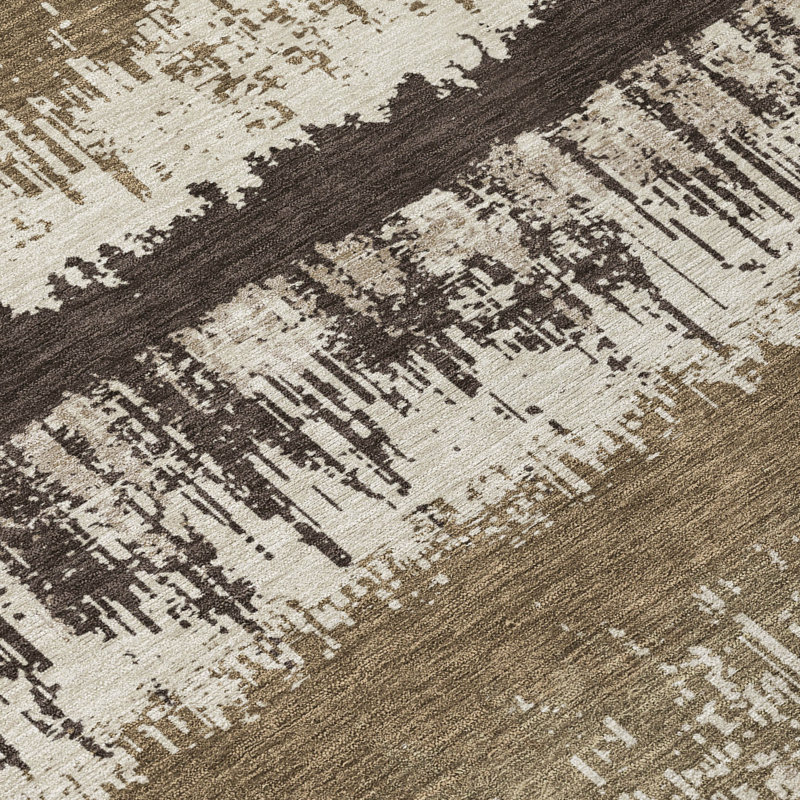 Tapis d'intérieur / extérieur brun Nyelle , 5' x 7'6"