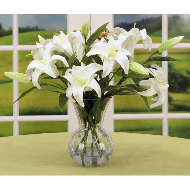 Vase Of Lilies - 16 Inches, Pink