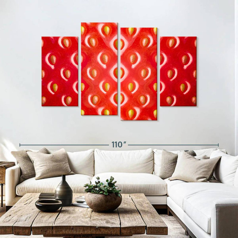 Yarlin Magnified Red Strawberry, 54" H x 84" W