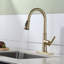 Robinet de cuisine rétractable à poignée simple en acier inoxydable à 3 fonctions avec plaque de pont-105782470
