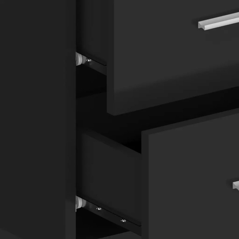 Jaicarious Wall-mounted Bedside Cabinet, Black