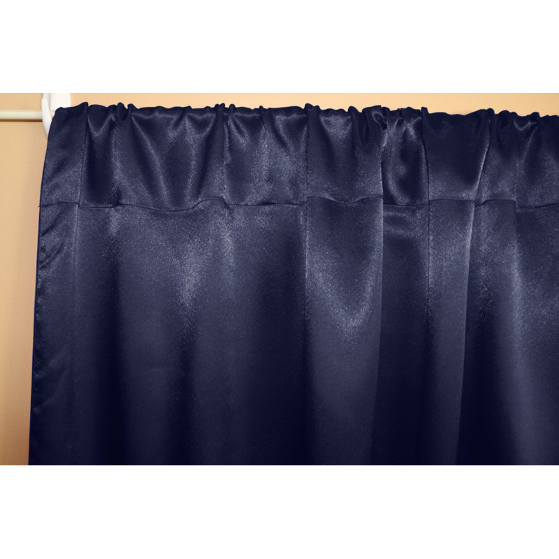 Panneau de rideau semi-transparent en polyester Dafni, L 58 po x L 96 po, Bleu marine